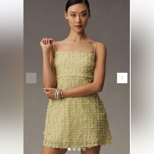 By Anthropologie 3D Floral Embellished Mini Dress